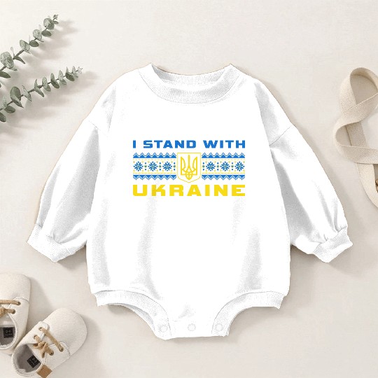 I STAND WITH UKRAINE BLUE-YELLOW Baby Romper Sweatshirts