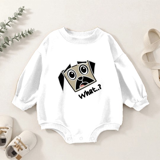Surprised pug Baby Romper Sweatshirts