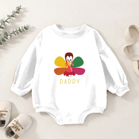 Thanksgiving for Kids Will Trade Daddy for Turkey Baby Romper Sweatshirts