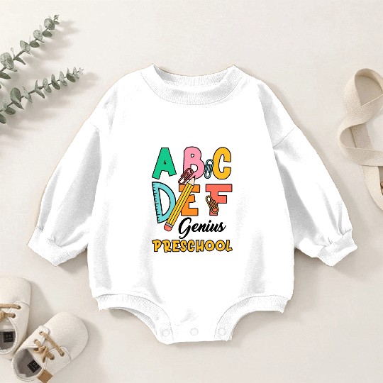 Kids Back to School Alphabet Genius Preschool Baby Romper Sweatshirts