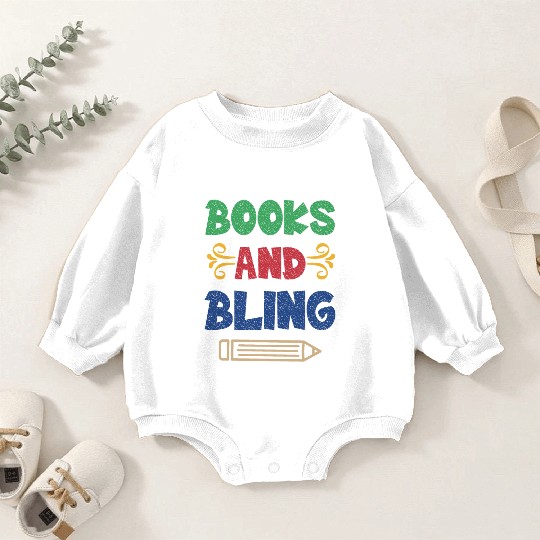 Books And Bling Baby Romper Sweatshirts