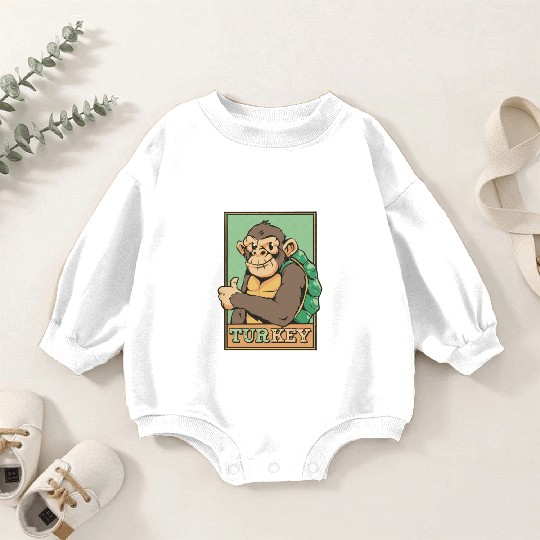 TURKEY = TURTLE + MONKEY FUNNY ANIMALS Baby Romper Sweatshirts