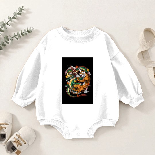 Japanese Dragon Tiger Baby Romper Sweatshirts