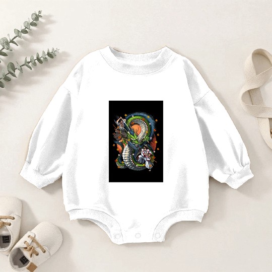 Japanese Dragon Samurai Warrior Battle Baby Romper Sweatshirts