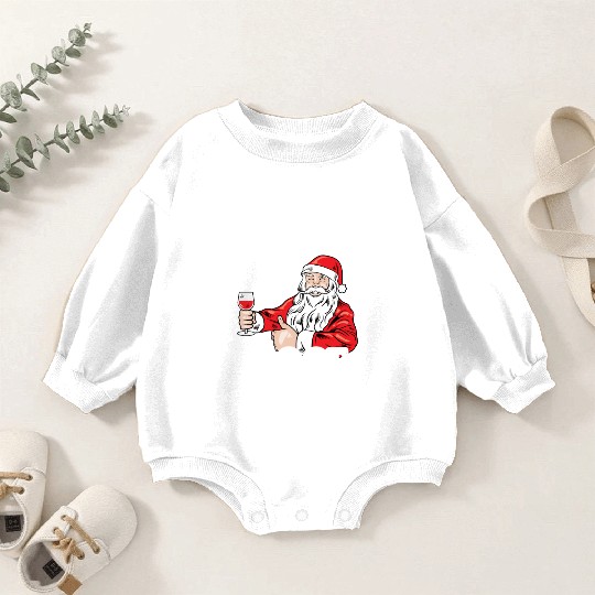 Christmas Sleigh All Day Then Rose Funny Santa Baby Romper Sweatshirts