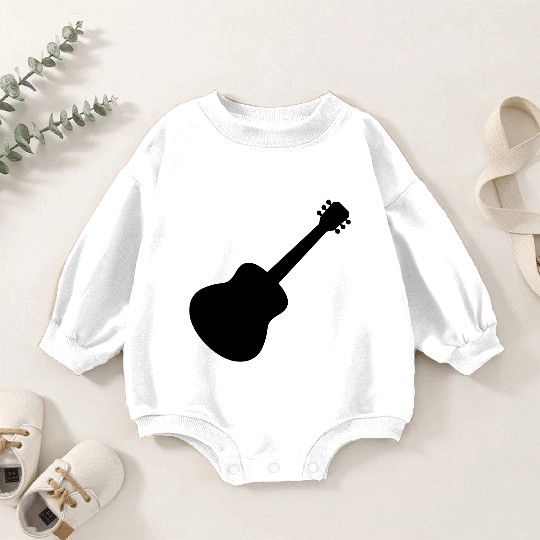 silhouette guitarist guitar play Baby Romper Sweatshirts