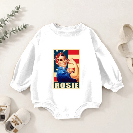Rosie The Riveter We Can Do it Baby Romper Sweatshirts