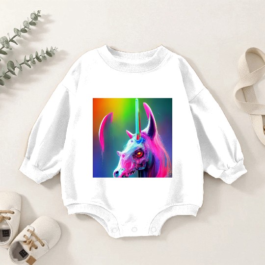 Heavy metal rainbow ultra unicorn Baby Romper Sweatshirts