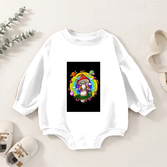Psychedelic Hippie Mushroom Wizard Baby Romper Sweatshirts