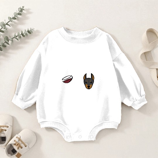 Drink Wine And Pet My Doberman Baby Romper Sweatshirts