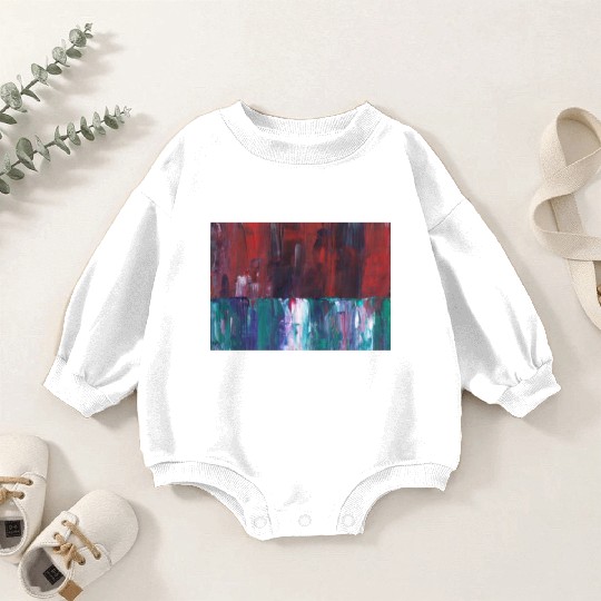 Abstract Red Green Minimalist Painting Baby Romper Sweatshirts