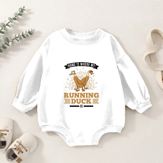 Home Is Where My Running Duck Laufente Baby Romper Sweatshirts
