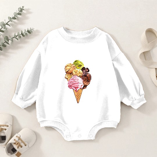 ice cream Baby Romper Sweatshirts