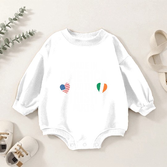 MADE IN AMERICA WITH IRISH PARTS Baby Romper Sweatshirts