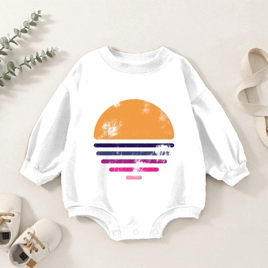 Retro Vintage Sunset Car Style Sun Sunshine Baby Romper Sweatshirts