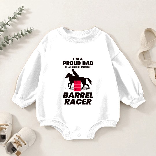 Barrel Racer Racing Horse Riding Dad Fathers day Baby Romper Sweatshirts