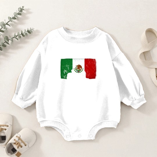 Mexican Flag Themed Truck Design For A Mexican Baby Romper Sweatshirts