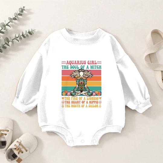 Aquarius Girl Astrology Sign Baby Romper Sweatshirts