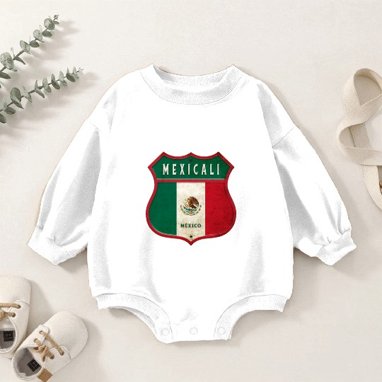 Mexicali Mexico crest design Baby Romper Sweatshirts