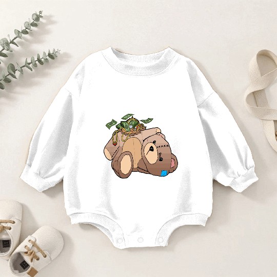 Money Teddy Bear Riches Baby Romper Sweatshirts