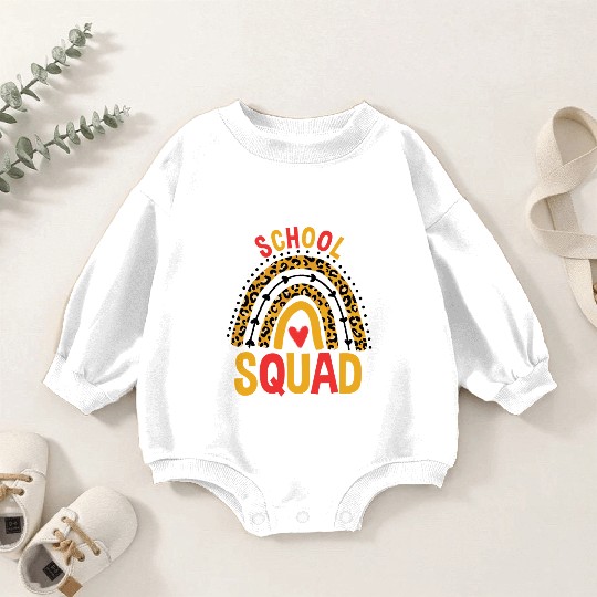 Back To School Leopard School Squad Baby Romper Sweatshirts
