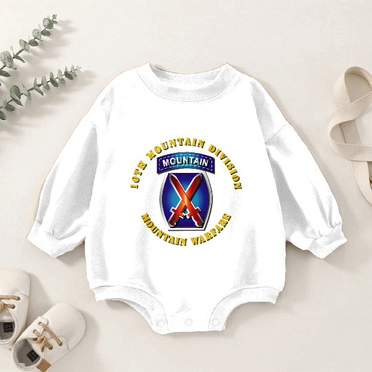 Army 10th Mountain Division SSI Baby Romper Sweatshirts