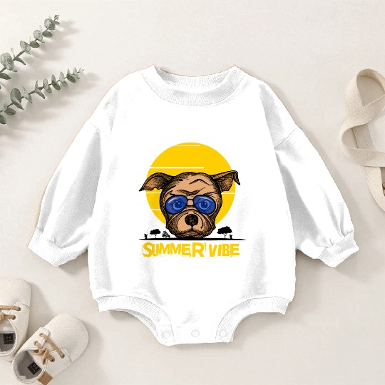 Summer vibes doggy paradise - Dog Lover Baby Romper Sweatshirts