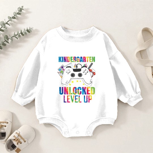Kindergarten Unlocked Level Up Baby Romper Sweatshirts