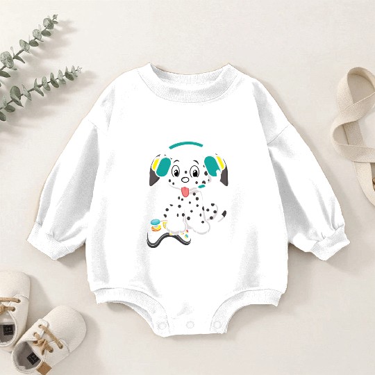 Video Game Player Paw Puppy Breeder Dalmatian Dog Baby Romper Sweatshirts
