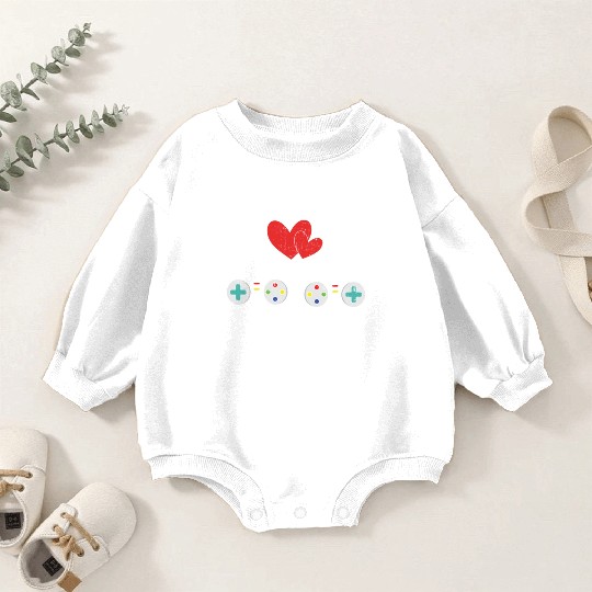 Love Controller Play Video Game Lover Gamer Gaming Baby Romper Sweatshirts
