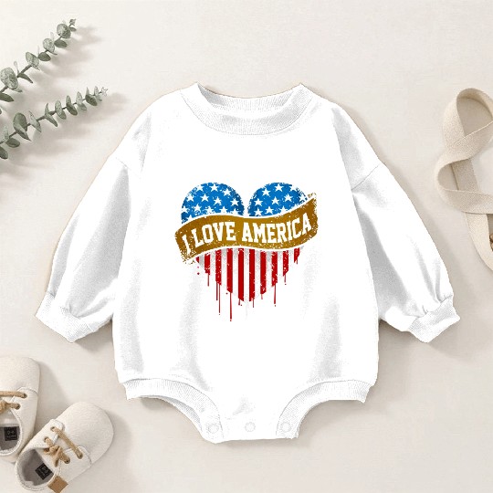 I Love America Baby Romper Sweatshirts