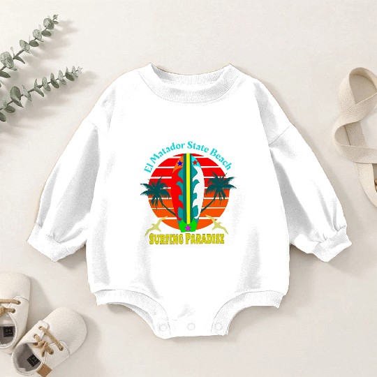 el matador state beach surfing paradise Baby Romper Sweatshirts