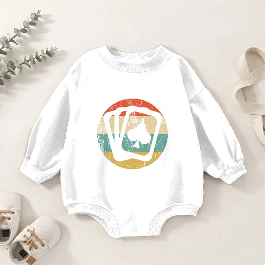 Playing Cards Spades Icon Retro Poker Baby Romper Sweatshirts