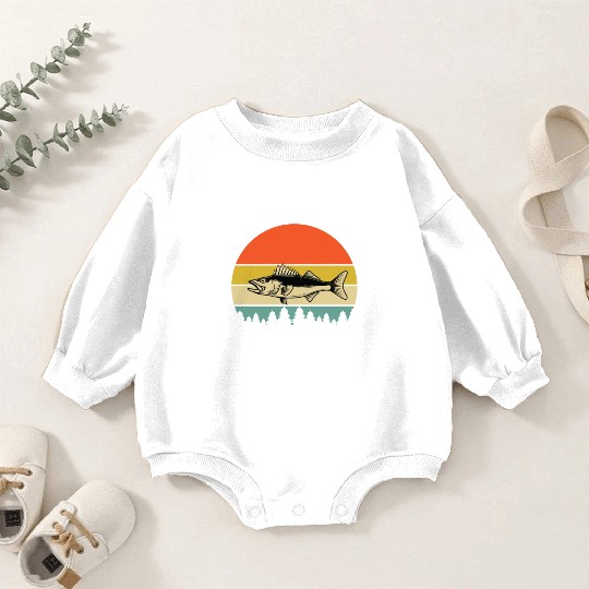 Walleye Fishing Baby Romper Sweatshirts