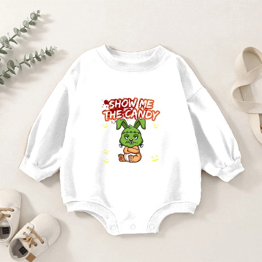 Show Me The Candy Halloween Costume Trick Or Treat Baby Romper Sweatshirts
