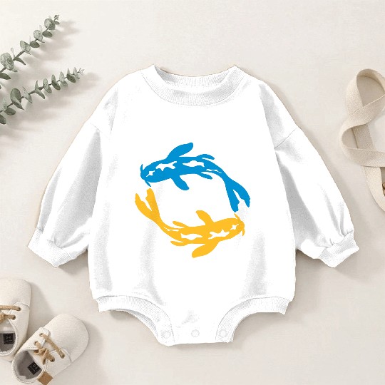 design nishikigoi koi circle Baby Romper Sweatshirts