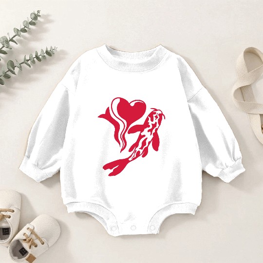 koi fish I Love Baby Romper Sweatshirts