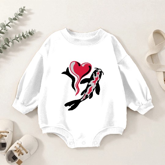 I Love Koi Fish Baby Romper Sweatshirts