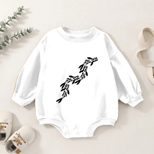 row koi fish nishikigoi Baby Romper Sweatshirts
