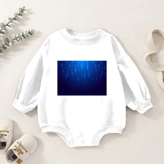 Navy Blue Glowing Neon Dots Baby Romper Sweatshirts