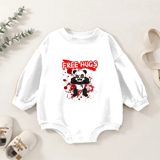 Free Hugs Halloween Sarcasm Scary Creepy Costume Baby Romper Sweatshirts