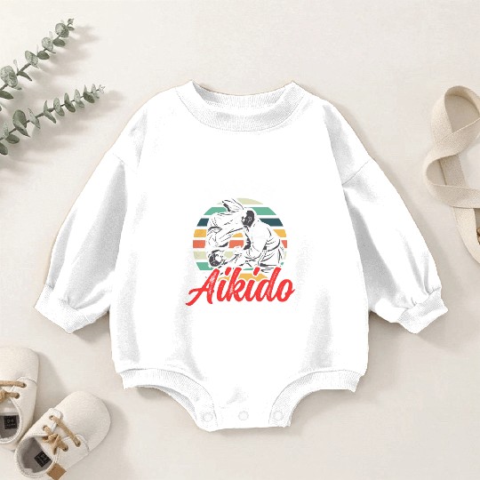 I Love Aikido Lover Fighter Training Martial Arts Baby Romper Sweatshirts