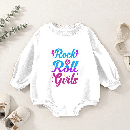 Rock Music Lover Rock and Roll Girl Baby Romper Sweatshirts