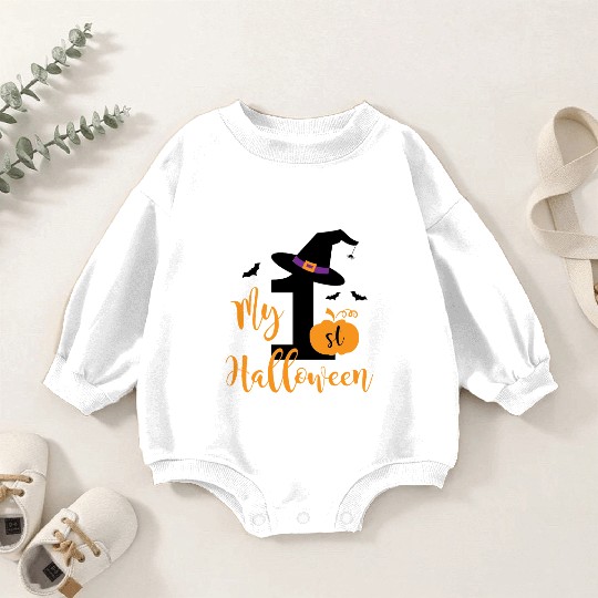 My 1st Halloween Witches Hat Newborn Birthday Baby Romper Sweatshirts