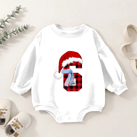 6th Birthday Christmas Theme Xmas 6 Year Old Baby Romper Sweatshirts