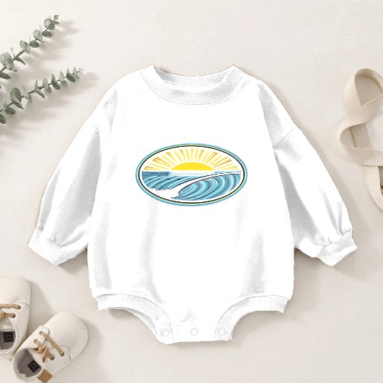 Surf Sunrise Oval Baby Romper Sweatshirts