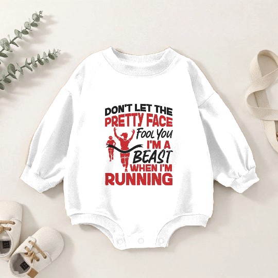 Running Runner Half Marathon Girl Baby Romper Sweatshirts