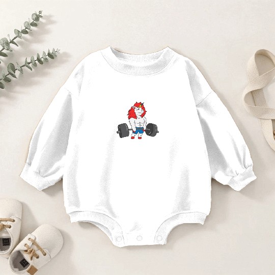 Unicorn Muscle Workout Fitness Training Sport Gym Baby Romper Sweatshirts
