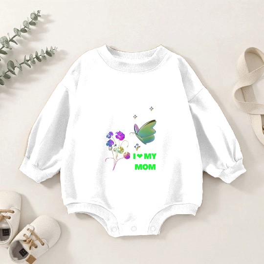 i love you mom dad stylish name Baby Romper Sweatshirts