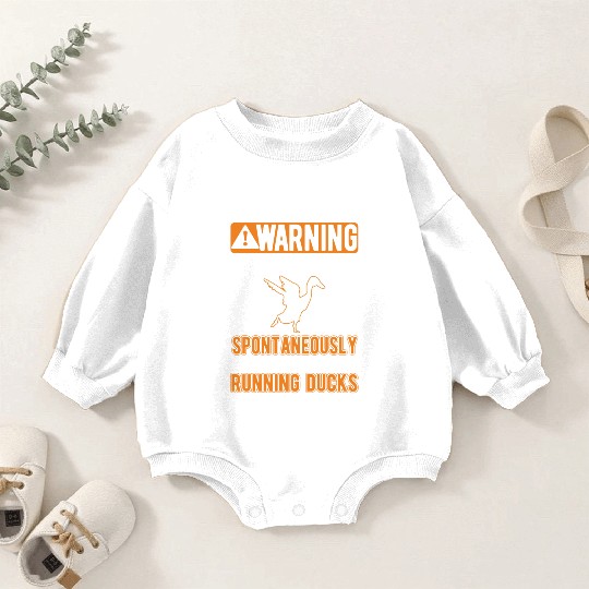 May Spontaneously Talk About Running Ducks Baby Romper Sweatshirts